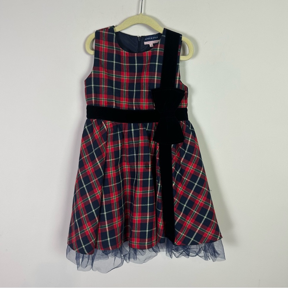 Andy & Evan Plaid Holiday Christmas Girls Dress Size 5
